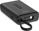 SBS Power Bank 10000mAh 20W με Θύρα USB-A και 2 Θύρες USB-C Power Delivery Μαύρο