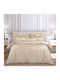 Greenwich Polo Club Duvet Cover Set Cotton Satin Queen with 2 Pillowcases 220x240 Classic Taupe
