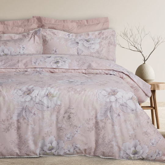 Das Home Комплект Плик за Завивка Кинг Сайз с 2 Калъфки 220x240 Prestige Grey, Pink