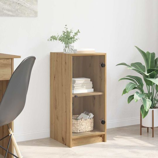 Living Room Display Cabinet Made of Particle Board Oak 35x37x76cm