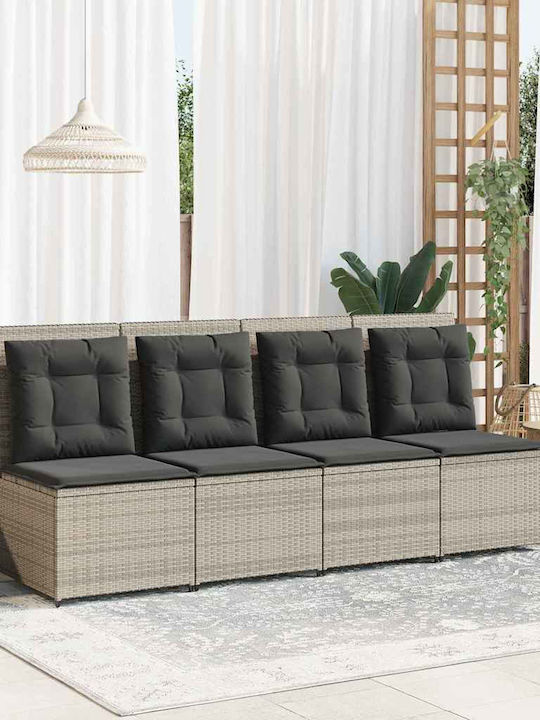 Four-Seater Sofa Outdoor Rattan with Pillows 54x67x95cm