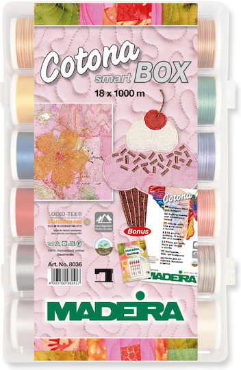 Smartbox 18 Conuri De Fire De Broderie Bumbac Nr.50 Madeira 8036