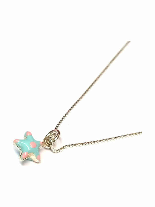 Amalfi Accessories Παιδικό Κολιέ Αστέρι από Ασήμι με Αλυσίδα DDs-67864