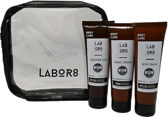 Labor8 Set de Călătorie Pouch Gel de Duș + Balsam de Corp + Cremă de Mâini 3x75ml