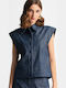 Women's Denim Sleeveless Shirt Blue