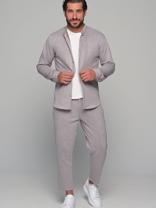 Alcantara Ben Tailor Herrenhosen Set aus Hose und Hemd Grau