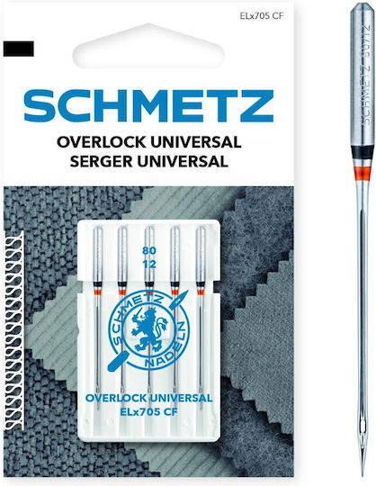Set 5 Overlock Needles Size 80 Schmetz Elx705 Cf Vcs