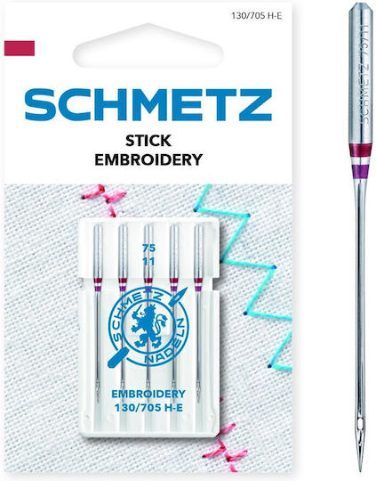 Set 5 Ace Broderie Finetețe 75 Schmetz 130/705 H-e Vms