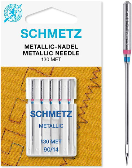 Set 5 Ace De Broderie Fir Metalic Mărimea 90 Schmetz 130/705 H-met Vds
