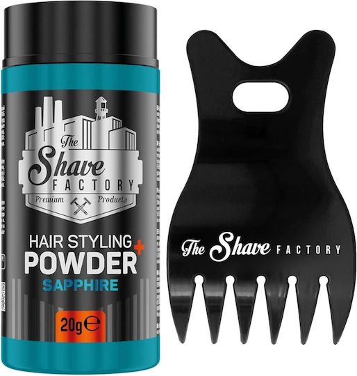Pudră Parfumată Pentru Volum Coafare 20 G Shave Factory Sapphire + Pieptene Profesional Antistatic 042