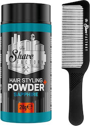 Pudră Parfumată Pentru Volum și Coafare 20 G Shave Factory Sapphire + Pieptene Profesional Antistatic din Plastic 045 Pudră Parfumată Pentru Volum și Coafare 20 G Shave Factory Sapphire + Pieptene Profesional Antistatic din Plastic 045