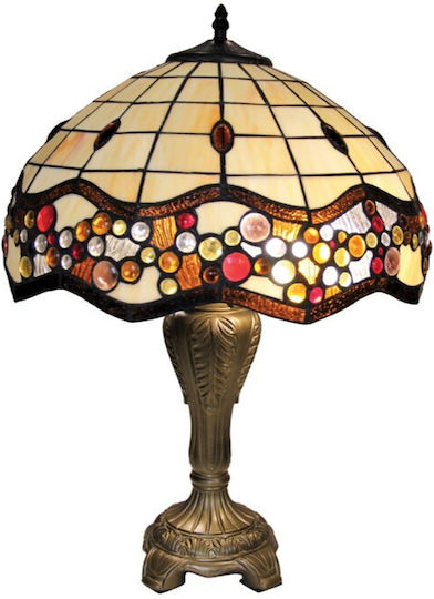 Galifas Metall Vintage Tischlampe für Fassung E27 mit Schirm und Bronze Basis