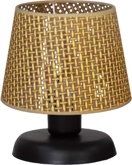 Heronia Table Lamp LED with Beige Shade and Black Base