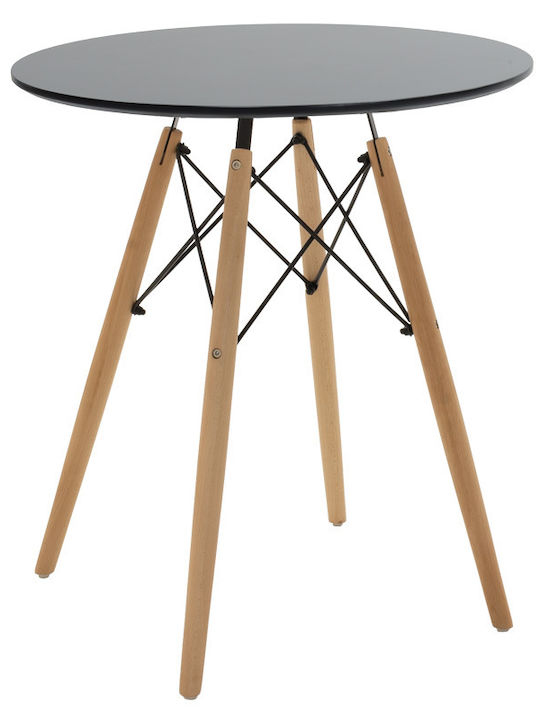 Julita Round Table Dining Room Wooden Black, Na...