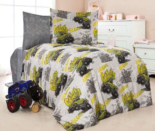 MayHome Set Kids Duvet Cover Semi-double with Pillowcase Gray 180x240cm