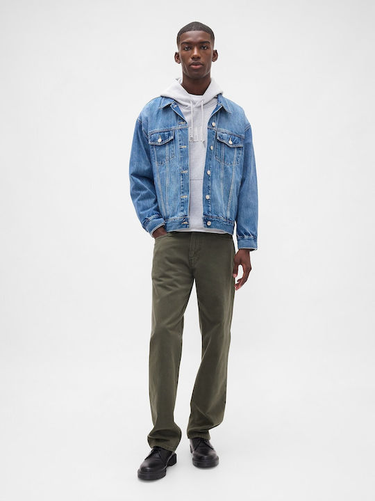 Herren Jeanshose mit Relaxed Gerade Passform Olive