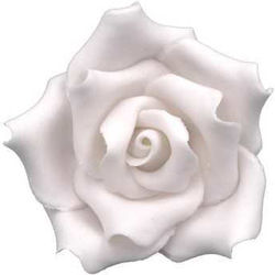 Light White Rose 7cm Handmade Non Edible Decoration In EU