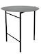 Disc Round Dining Room Table Collapsible Wooden with Metal Frame Black 70x70x72cm