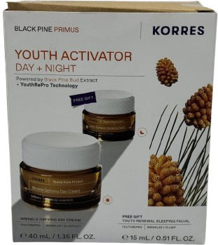 Korres Black Pine Primus Youth Activator Day + Night Skin Care Set for Αnti-ageing, Moisturizing & Firming 2pcs