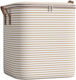 Stoff Aufbewahrungsbox mit Deckel Beige 50x50x70cm 1Stück