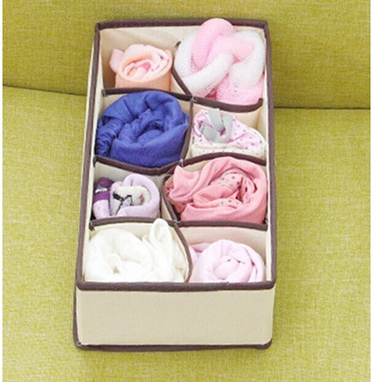 Organizator Textil Pentru Haine Șosete Lenjerie Intimă Legături Bej 32x16x10cm