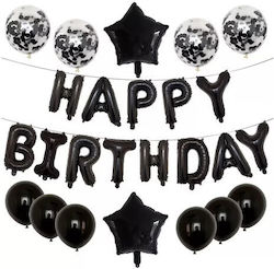 Set 25 Metallic Foil Latex Balloons Flippy 2 Star Figures 4 Confetti Balloons 13 Letters 6 Latex Happy Birthday Design Birthday Theme 40 Cm Individual Packaging Included Straw Air Helium Inflation Black Set 25 Metallic Foil Latex Balloons Flippy 2 Star Figures 4 Confetti Balloons 13 Letters 6 Latex Happy Birthday Design Birthday Theme 40 Cm Individual Packaging Included Straw Air Helium Inflation Black
