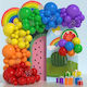 Set Arcul Mixat Baloane Decorative Petrecere Flippy 107 Baloane Evenimente Aniversări Curcubeu Model Multicolor