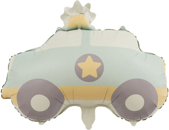 Baloane Metalizate Folie Flippy Figurină Animată Model Mașină De Poliție 56 X 50 Cm Ambalaj Individual Pai Inclus Balon Gonflabil Aer Heliu Albastru