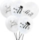 Set 10 Baloane Latex Flippy Design Petrecere Nuntă Mr Mrs Tocmai Căsătoriți 2.8 G 30 Cm Alb Negru
