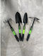 Set 4 Unelte De Grădinărit Flippy Plantare Sol Cultivare Îngrijire Plante Carbon Material Pvc Greblă Săpăligă Cu Două Capete Lopată Mică Lopată Lată 43 X 11 Cm Negru Verde
