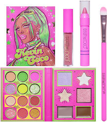 Set 4 Makeup Products Kevin Coco Green Cool Girl 18 Colors 20.5 X 18.2 X 2.2 Cm