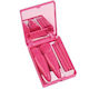 Set 5 Pensule Mini Machiaj Flippy Portabile Într-o Cutie Oglindă Păr Sintetic Moale Fucsia 12x7x2.5 Cm