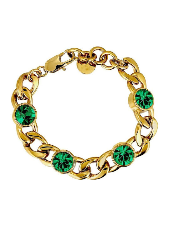 Dyrberg/Kern Women's Chain Bracelet Made of Gold Plated Steel 17cm