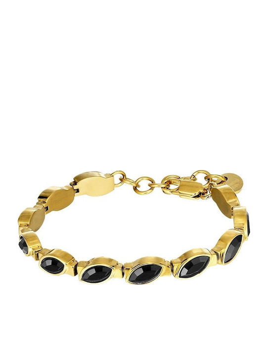 Dyrberg/Kern Women's Steel Gold Plated Bracelet 17.5cm