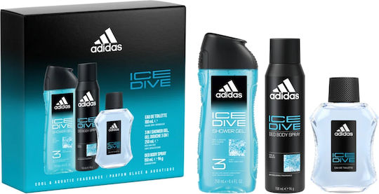 adidas Ice Dive Ανδρικό Σετ με Eau de Toilette 3τμχ
