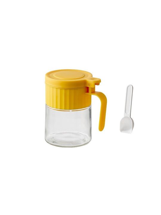 Βάζο για Ζάχαρη με Καπάκι Γυάλινο Κίτρινο 180ml