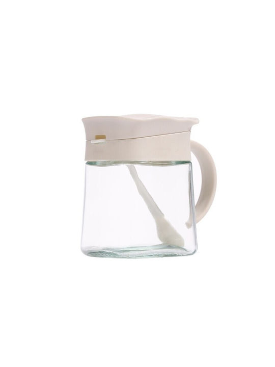 Vase für Zucker mit Deckel Glas Weiß 180ml