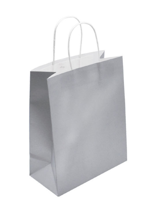 Metron Papier Tasche für Geschenke Silber 22x11...