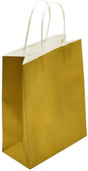 Metron Hârtie Geantă pentru Cadou Auriu 16x8x21cm.