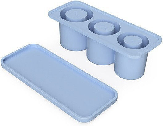 Eiswürfelform Würfel aus Silikon mit Deckel Blau