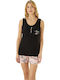Modalove Summer Women's Pyjama Set Black