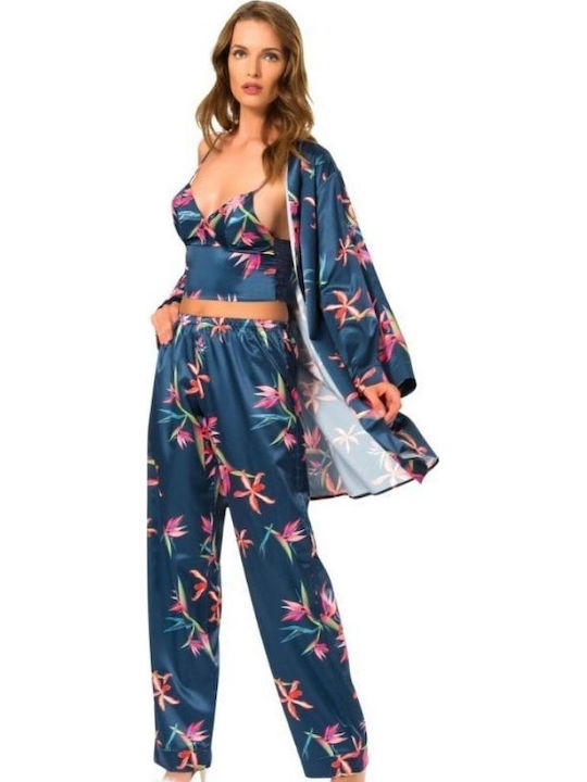 Moongirl Winter Women's Pyjama Set Dark Blue
