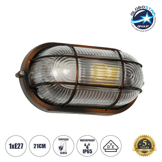GloboStar Boatlight Wall-Mounted Outdoor Turtle Light E27 GloboStar Boatlight Wall-Mounted Outdoor Turtle Light E27