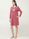 Vamp Winter Damen Nachthemd Pink Wood