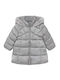 Kids' Quilted Jacket Long with Hood Grey Silver