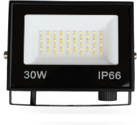 Lucas Στεγανός Προβολέας LED 30W Ρυθμιζόμενο Λευκό IP65