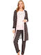 Sexen Winter Damen Pyjama-Set Dark Brown Heart
