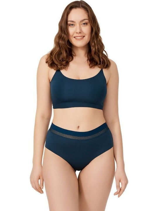 Femeie Slip fără cusături cu Dantelă Petrol Blue