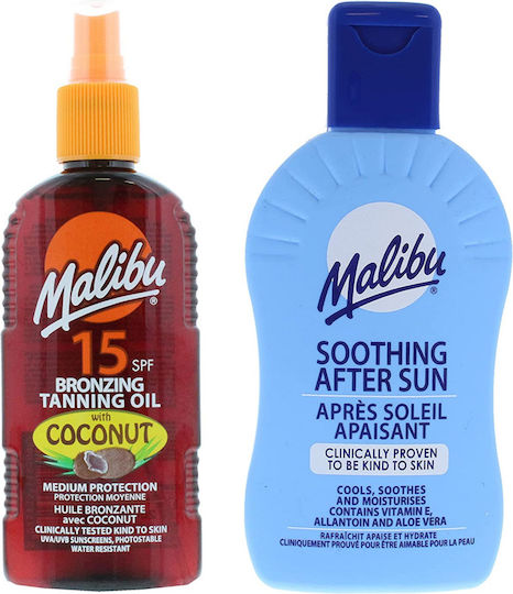 Malibu Coconut Tanning Oil Spf15 200ml + After Sun Balm 200ml
