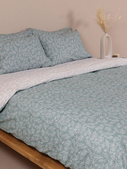 Sunshine Duvet Cover Set Cotton Single with Pillowcase 170x250 Cotton Feelings 2052 Aqua